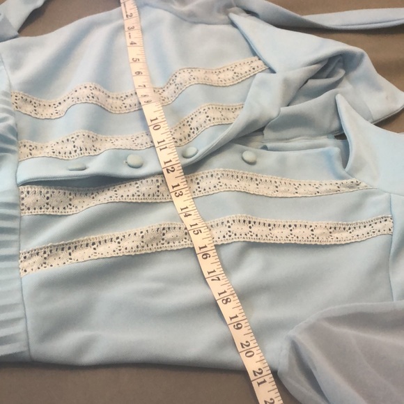 Gorgeous  Vintage  Long baby blue color women’s Dress Size L” - Picture 15 of 15